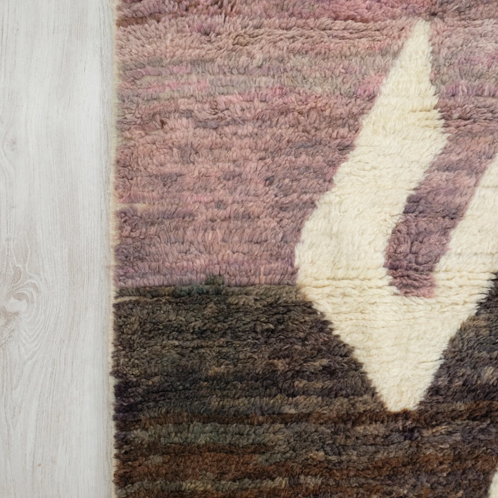 Authentic Custom Beni Ourain Rug | Dusty Pink and Olive &amp; Earth Tones
