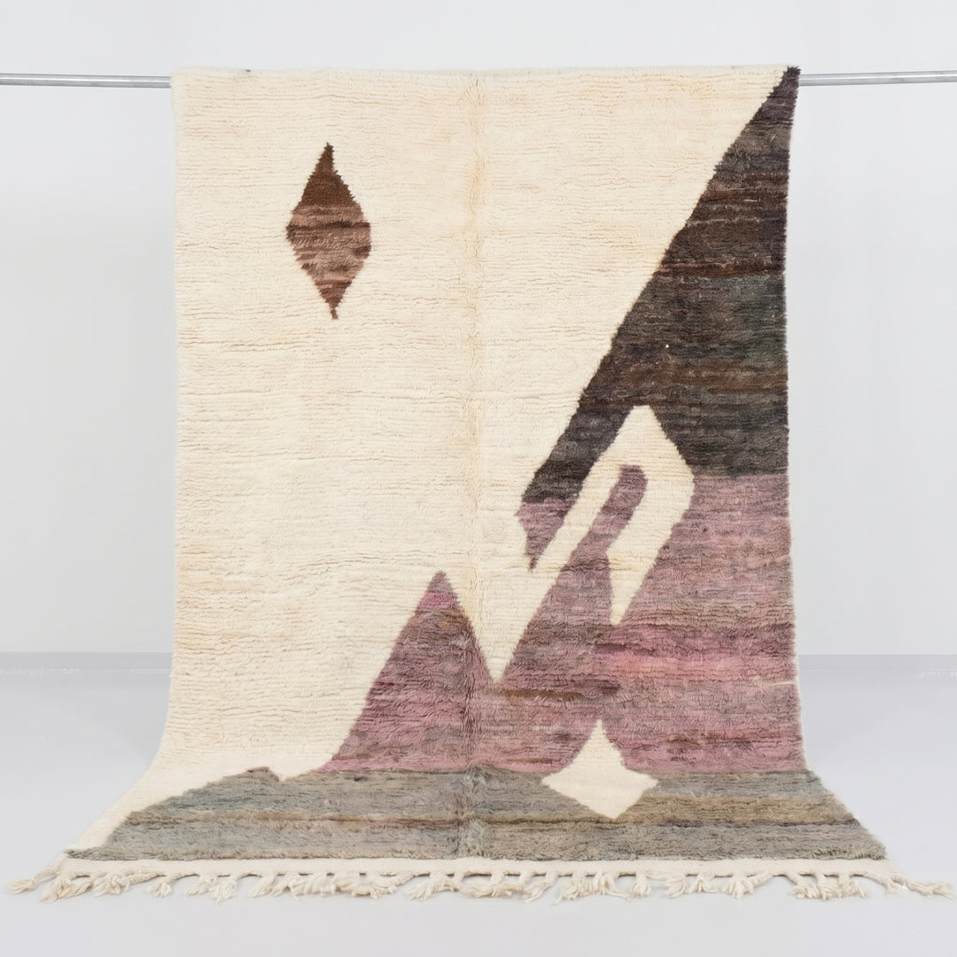 Authentic Custom Beni Ourain Rug | Dusty Pink and Olive &amp; Earth Tones
