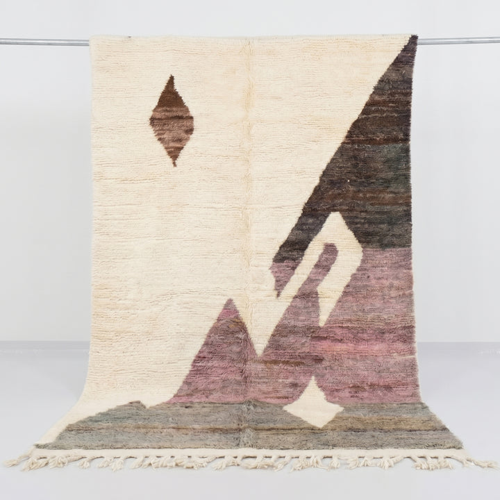 Authentic Custom Beni Ourain Rug | Dusty Pink and Olive &amp; Earth Tones