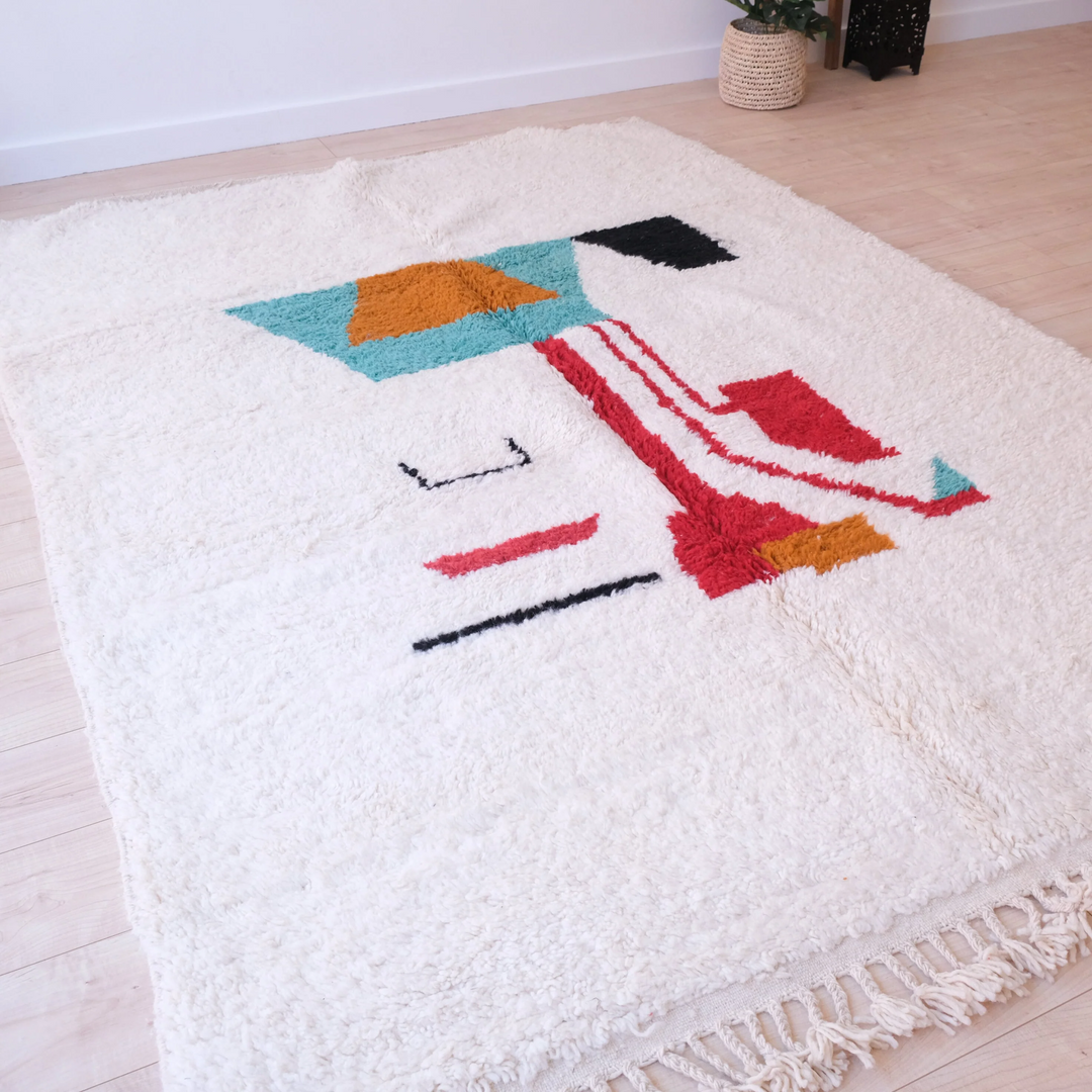 Authentic Custom Beni Ourain Rug | Eclectic Art Deco Floor Covering