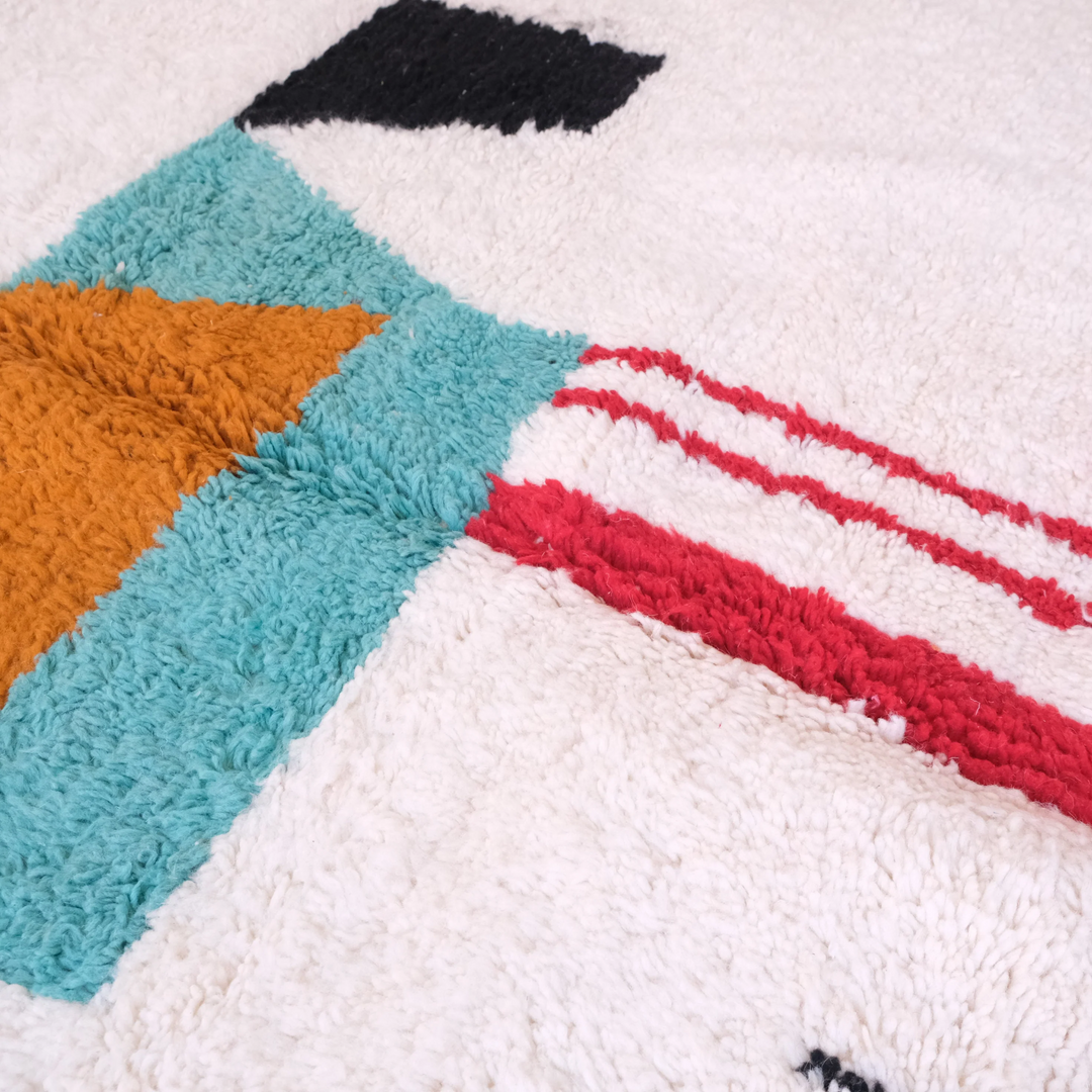Authentic Custom Beni Ourain Rug | Eclectic Art Deco Floor Covering