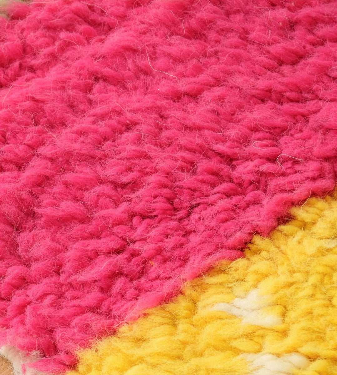 Custom Beni Ourain Rug | Eclectic Stripe &amp; Color Block Shag