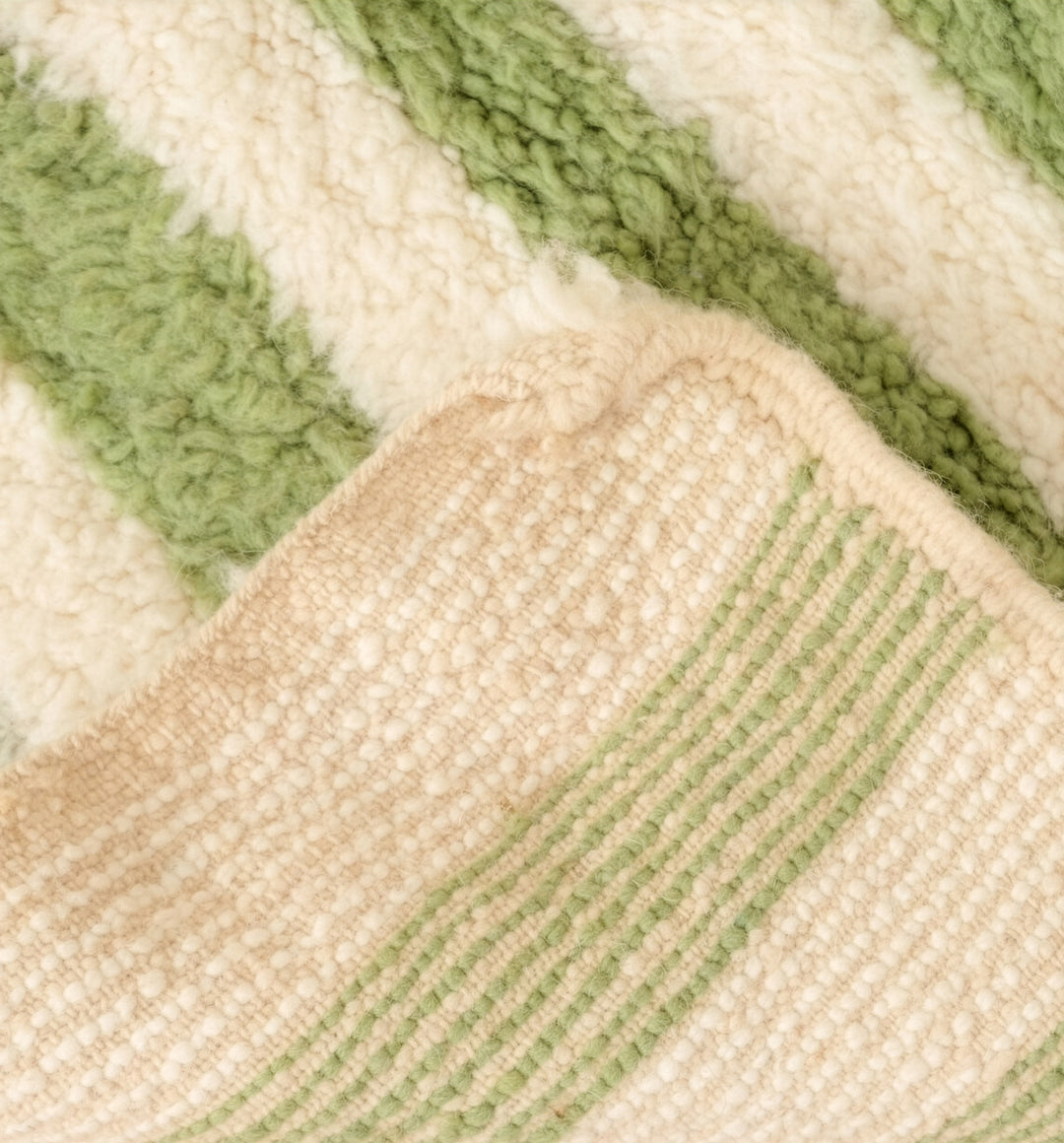 Custom Beni Ourain Rug | Eclectic Stripe &amp; Color Block Shag