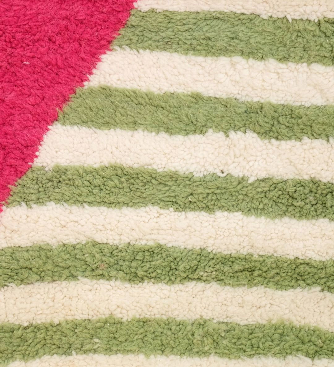 Custom Beni Ourain Rug | Eclectic Stripe &amp; Color Block Shag