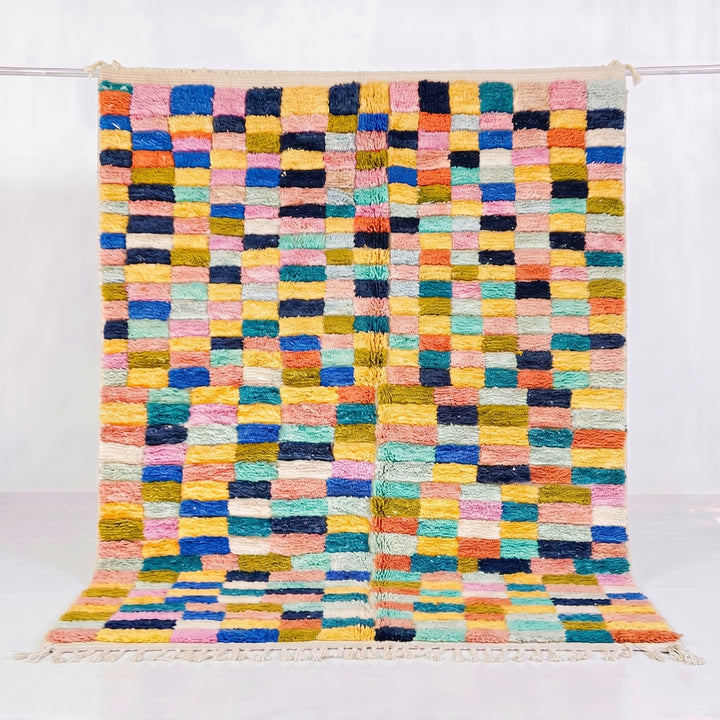 Authentic Custom Beni Ourain Rug | Kaleidoscope Color Block