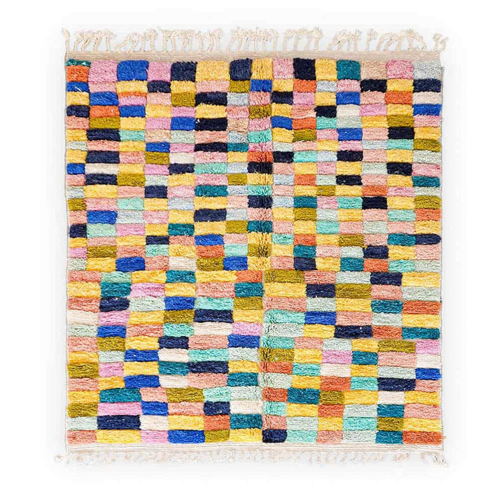 Custom Beni Ourain Rug | Kaleidoscope Color Block