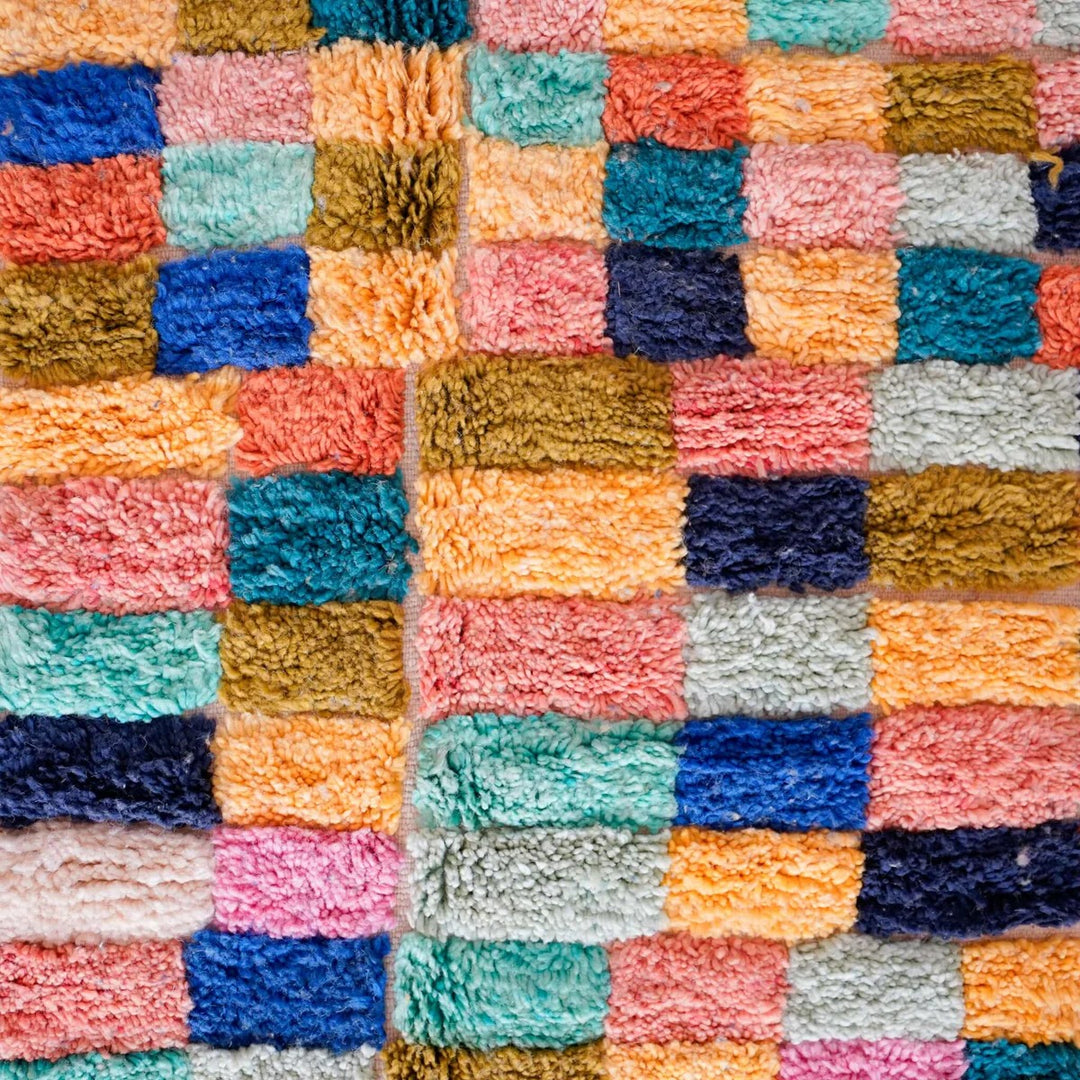 Authentic Custom Beni Ourain Rug | Kaleidoscope Color Block