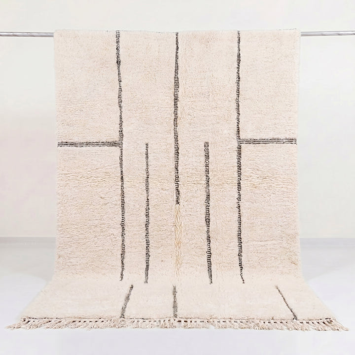 Tapis Beni Ourain personnalisé | Motif à lignes asymétriques minimaliste