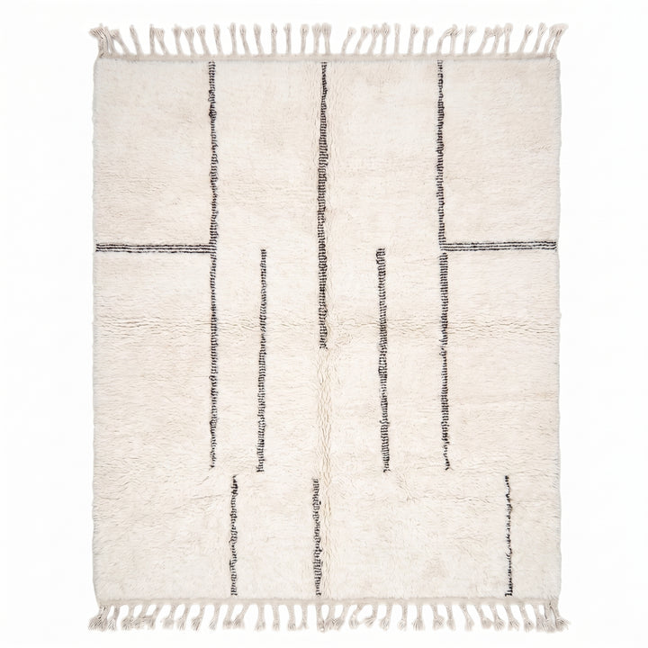 Tapis Beni Ourain personnalisé | Motif à lignes asymétriques minimaliste