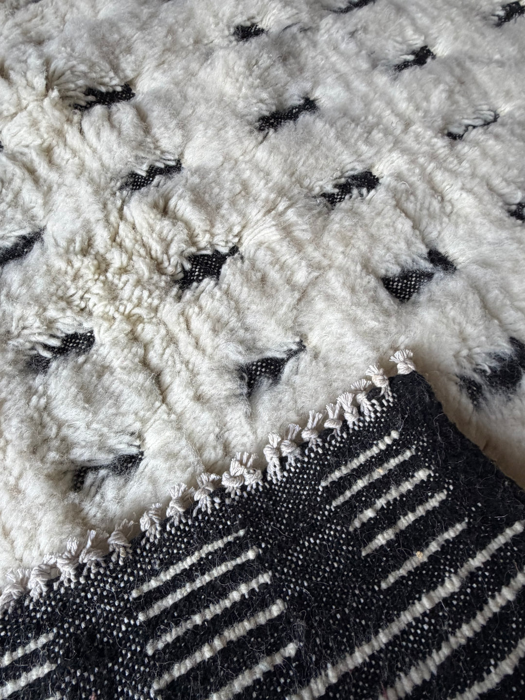 Custom Beni Ourain Rug | Minimalist Black &amp; White Grid