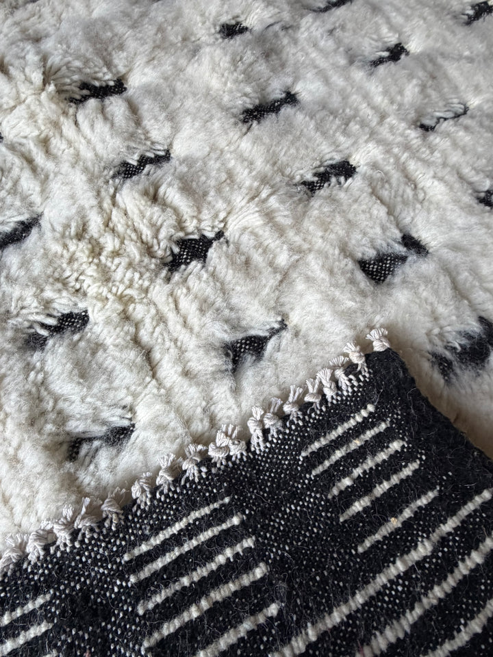 Custom Beni Ourain Rug | Minimalist Black &amp; White Grid