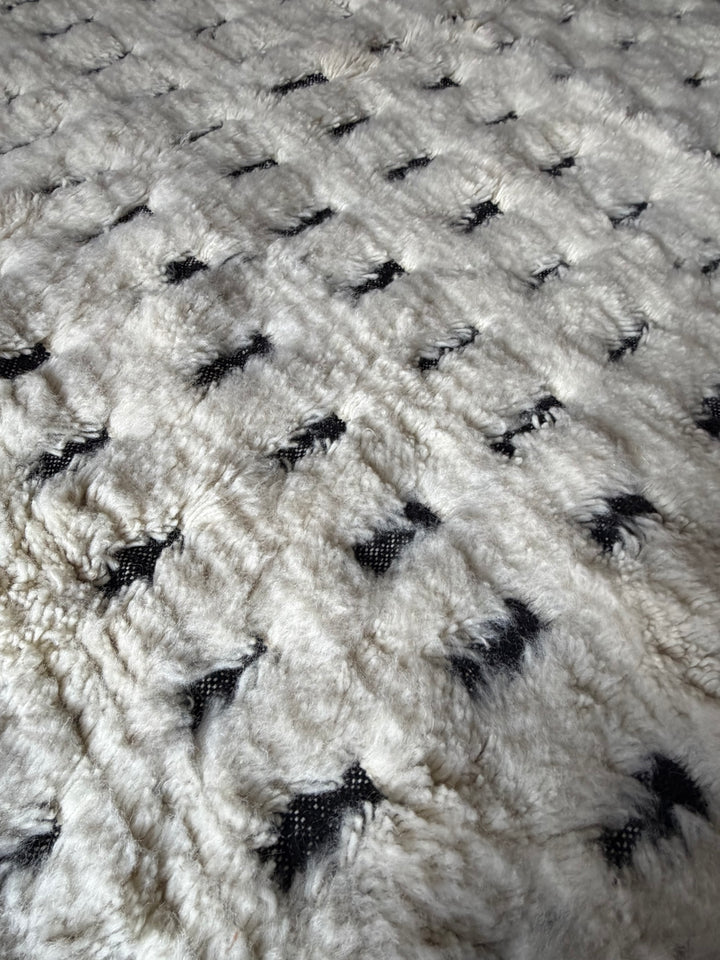 Custom Beni Ourain Rug | Minimalist Black &amp; White Grid