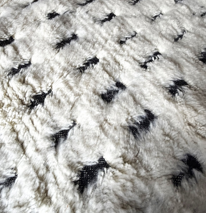 Authentic Custom Beni Ourain Rug | Minimalist Black &amp; White Grid