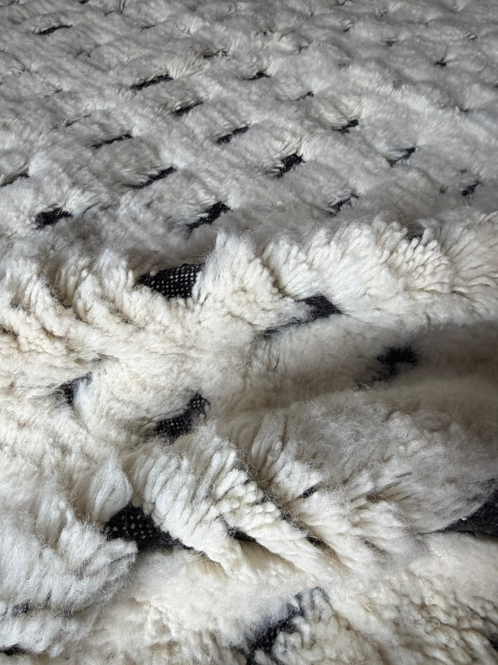 Custom Beni Ourain Rug | Minimalist Black &amp; White Grid