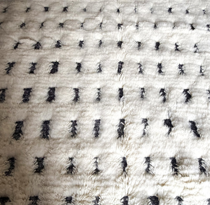 Authentic Custom Beni Ourain Rug | Minimalist Black &amp; White Grid