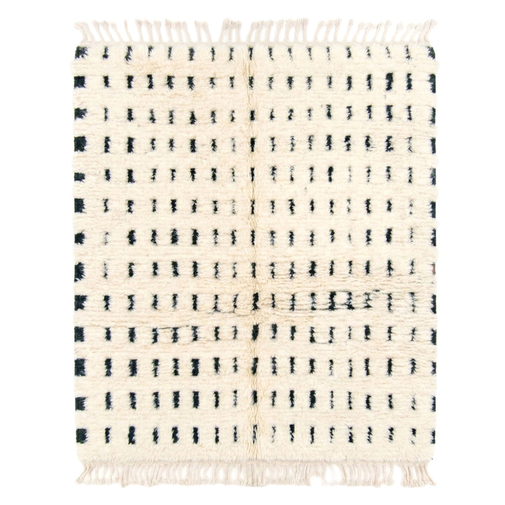 Authentic Custom Beni Ourain Rug | Minimalist Black &amp; White Grid