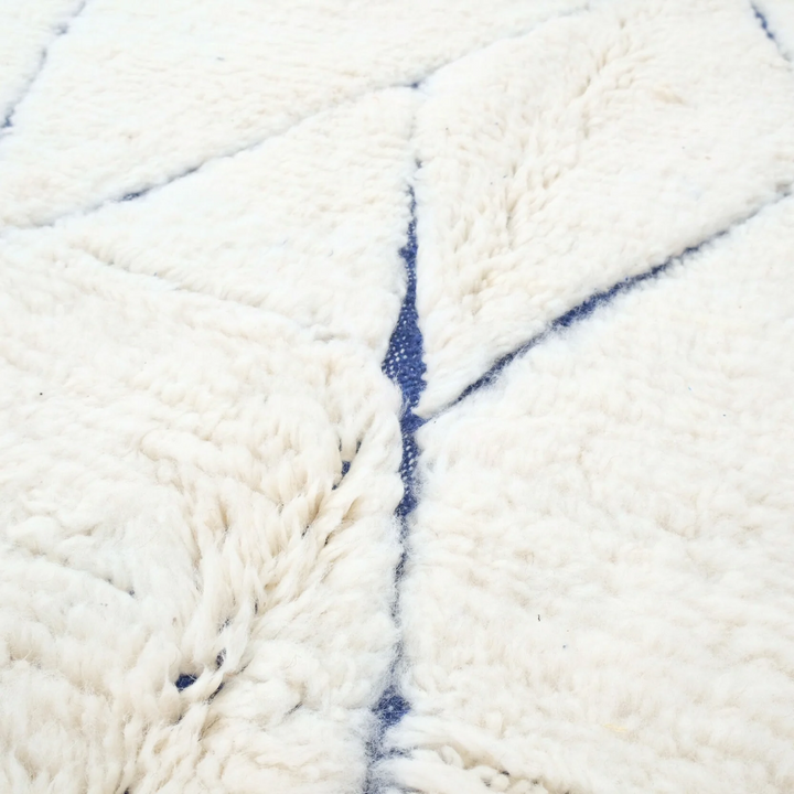 Authentic Custom Beni Ourain Rug | Minimalist Blue Diamond Motif