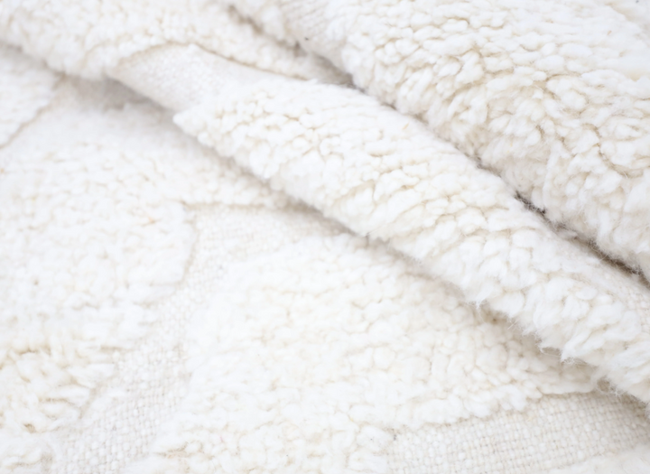 Authentic Custom Beni Ourain Rug | Minimalist Carved Ivory