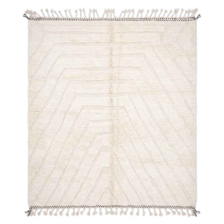 Authentic Custom Beni Ourain Rug | Minimalist Carved Ivory