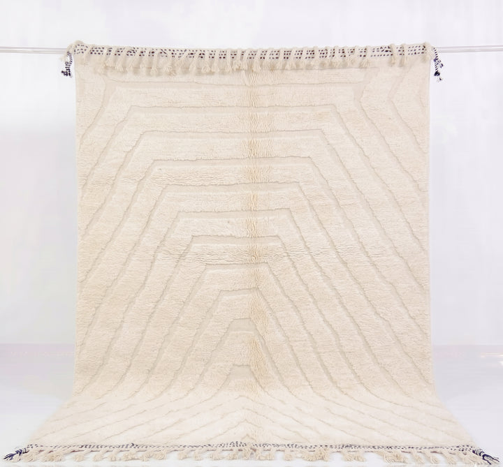 Custom Beni Ourain Rug | Minimalist Carved Ivory