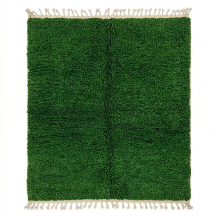 Authentic Custom Beni Ourain Rug | Minimalist Deep Forest Green