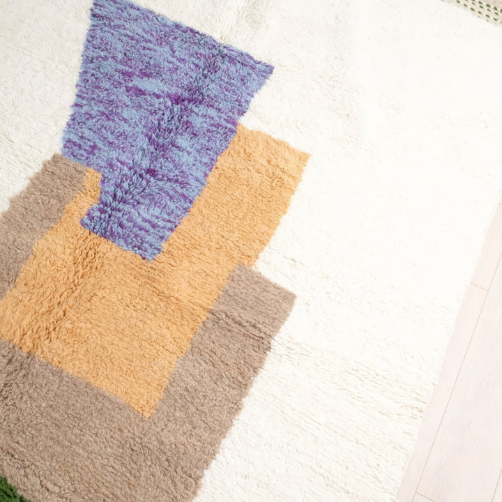 Custom Beni Ourain Rug | Modern Abstract Color Block