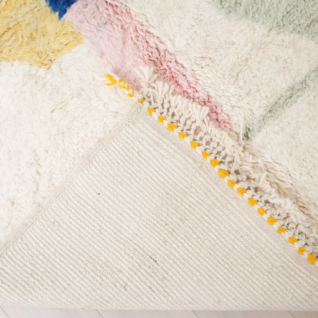 Authentic Custom Beni Ourain Rug | Plush Wool Abstract Geometric