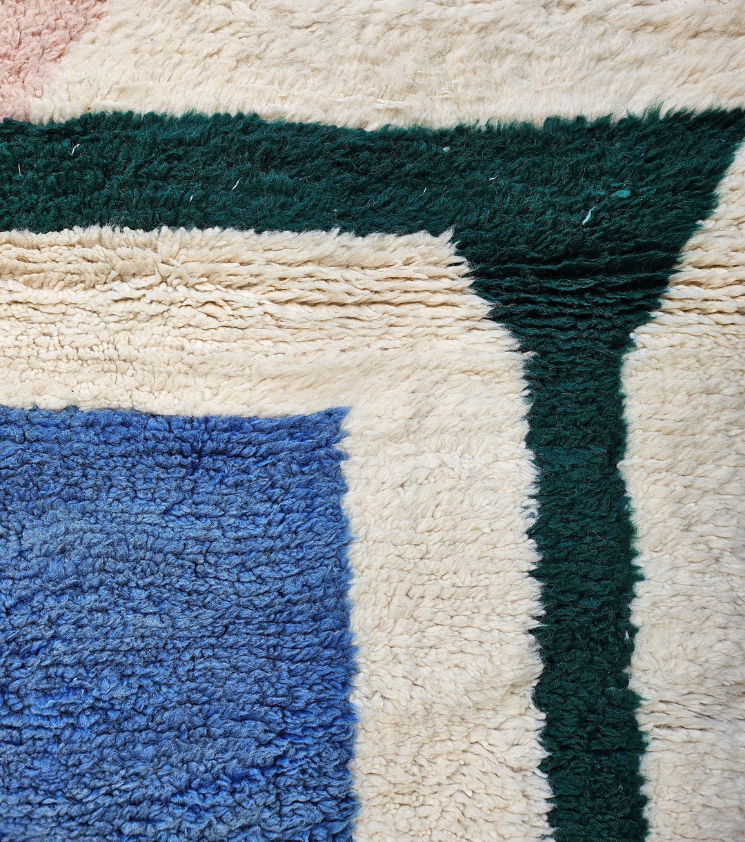 Authentic Custom Beni Ourain Rug | Modern Abstract Geometric Shag