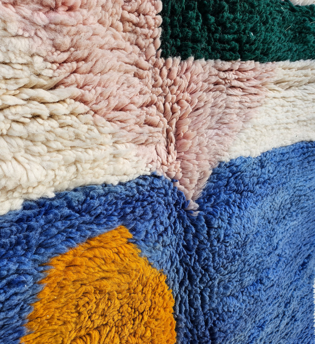 Authentic Custom Beni Ourain Rug | Modern Abstract Geometric Shag