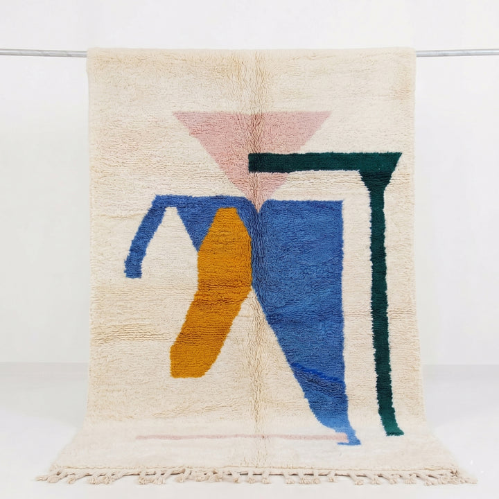 Authentic Custom Beni Ourain Rug | Modern Abstract Geometric Shag