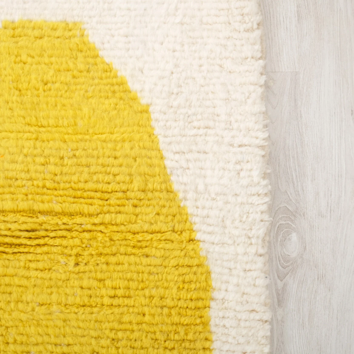 Custom Beni Ourain Rug | Modern Art Design in Yellow, Orange &amp; Blue