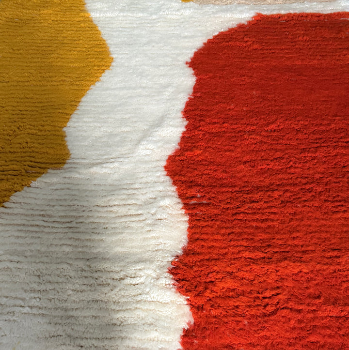 Authentic Custom Beni Ourain Rug | Modern Color Mustard &amp; Terracotta