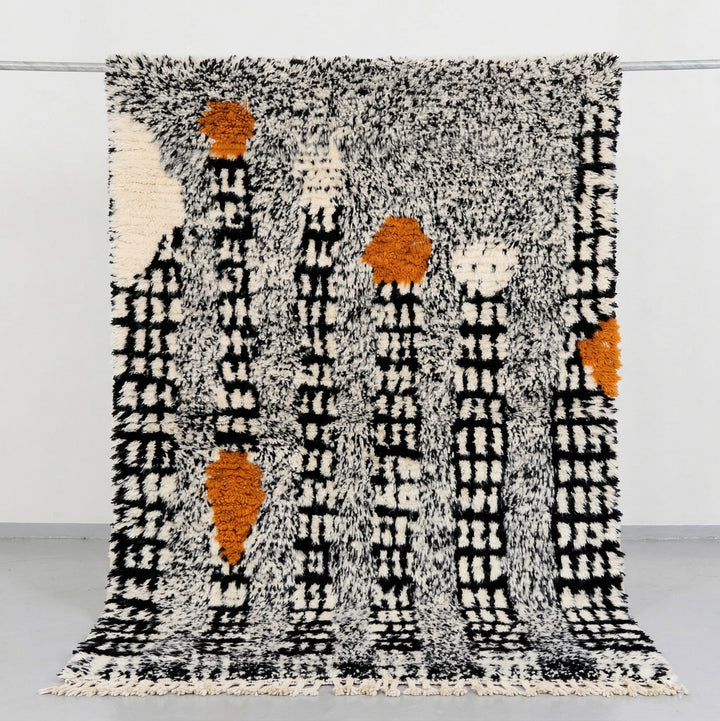 Authentic Custom Beni Ourain Rug | Modern Geometric Art