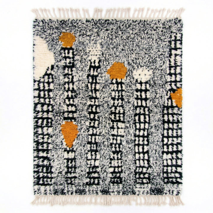 Authentic Custom Beni Ourain Rug | Modern Geometric Art