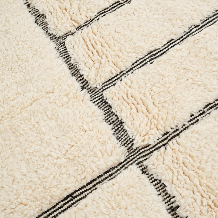 Tapis Beni Mrirt sur mesure | Motif quadrillé moderne | Laine de luxe dense