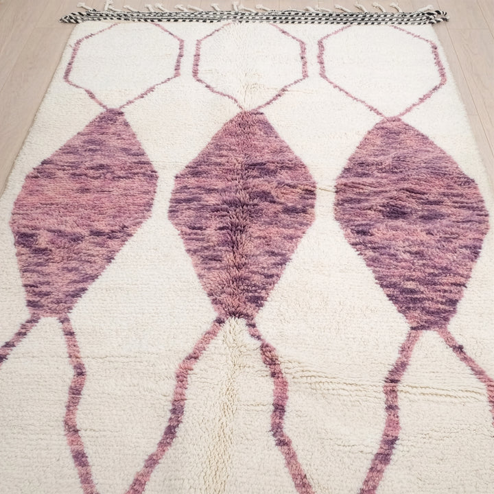 Custom Moroccan Round Rug – Modern Mauve Geometric Moroccan Carpet