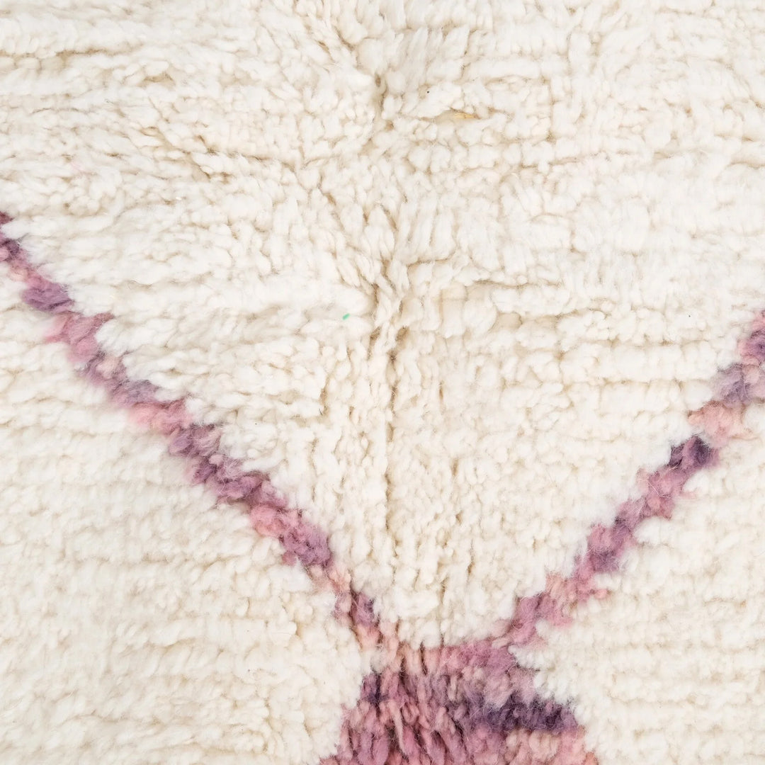 Authentic Custom Beni Ourain Rug | Modern Mauve Geometric Moroccan