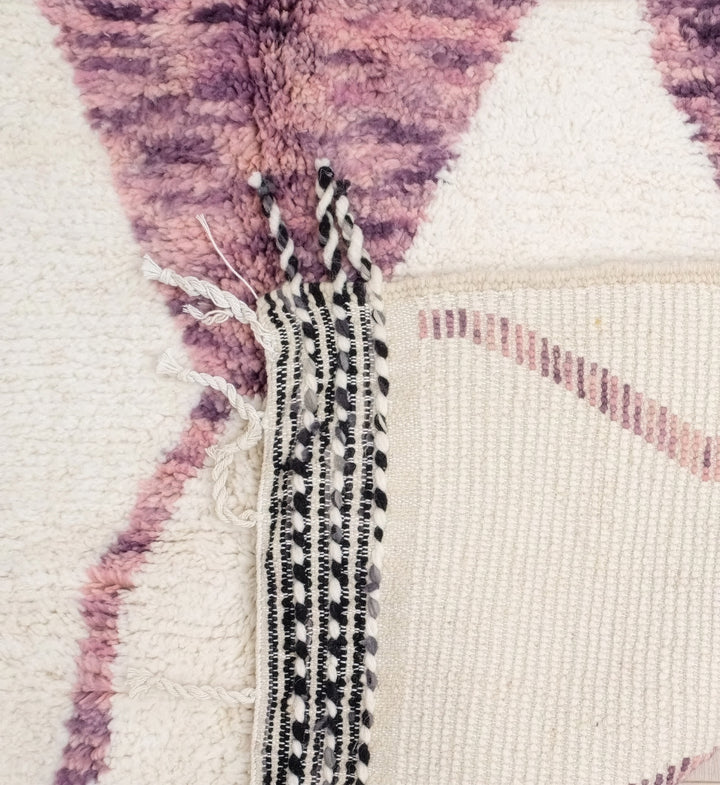 Authentic Custom Beni Ourain Rug | Modern Mauve Geometric Moroccan
