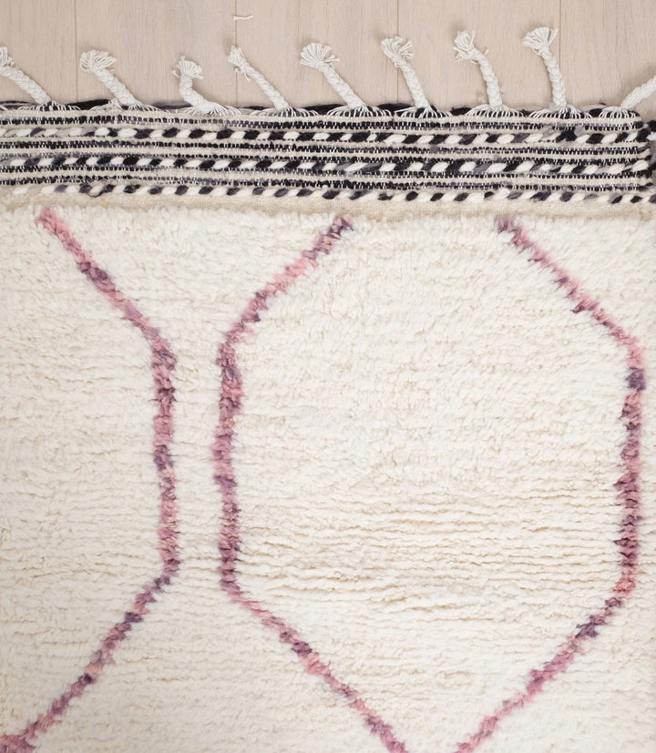 Authentic Custom Beni Ourain Rug | Modern Mauve Geometric Moroccan