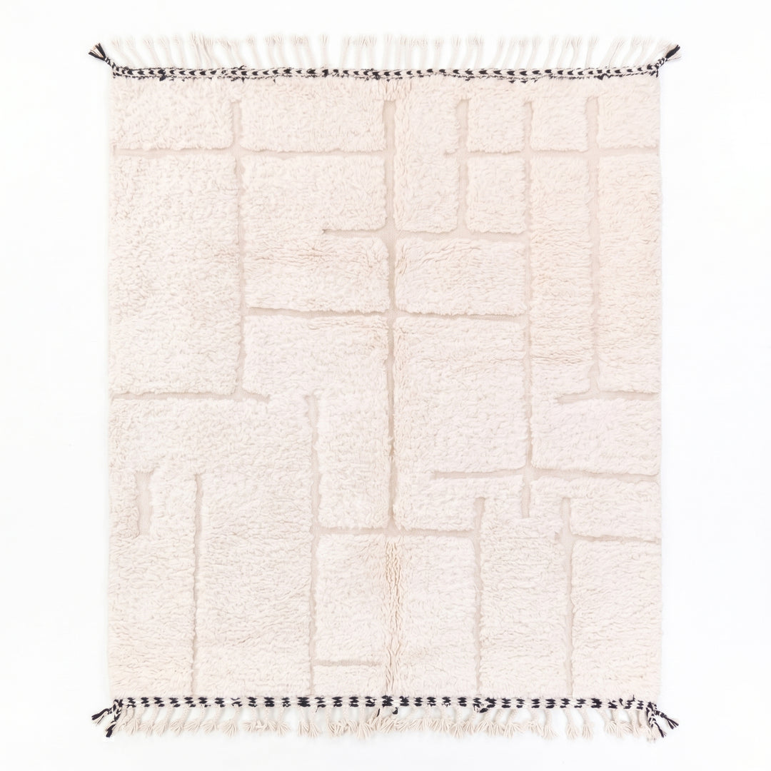 Authentic Custom Beni Ourain Rug | Modern Sculpted Minimalist