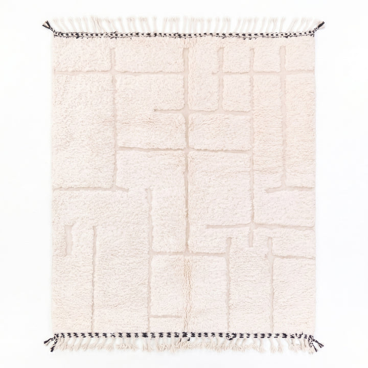 Authentic Custom Beni Ourain Rug | Modern Sculpted Minimalist