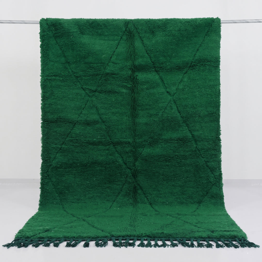 Authentic Custom Beni Ourain Rug | Monochromatic Emerald Green