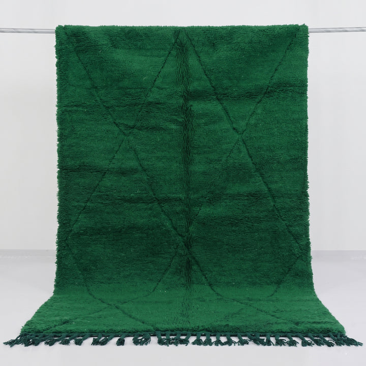 Authentic Custom Beni Ourain Rug | Monochromatic Emerald Green