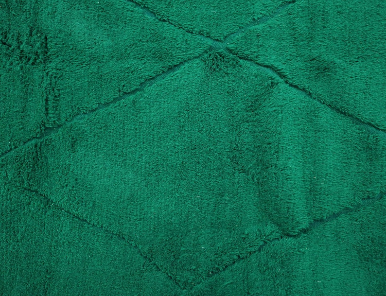 Custom Moroccan Round Rug – Monochromatic Emerald Green