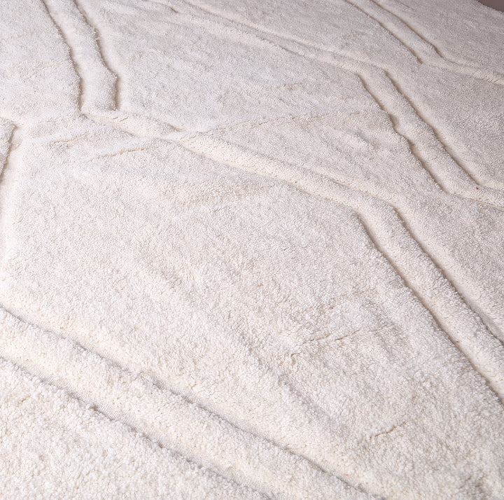 Custom Beni Ourain Rug | Monochromatic Textured Cream