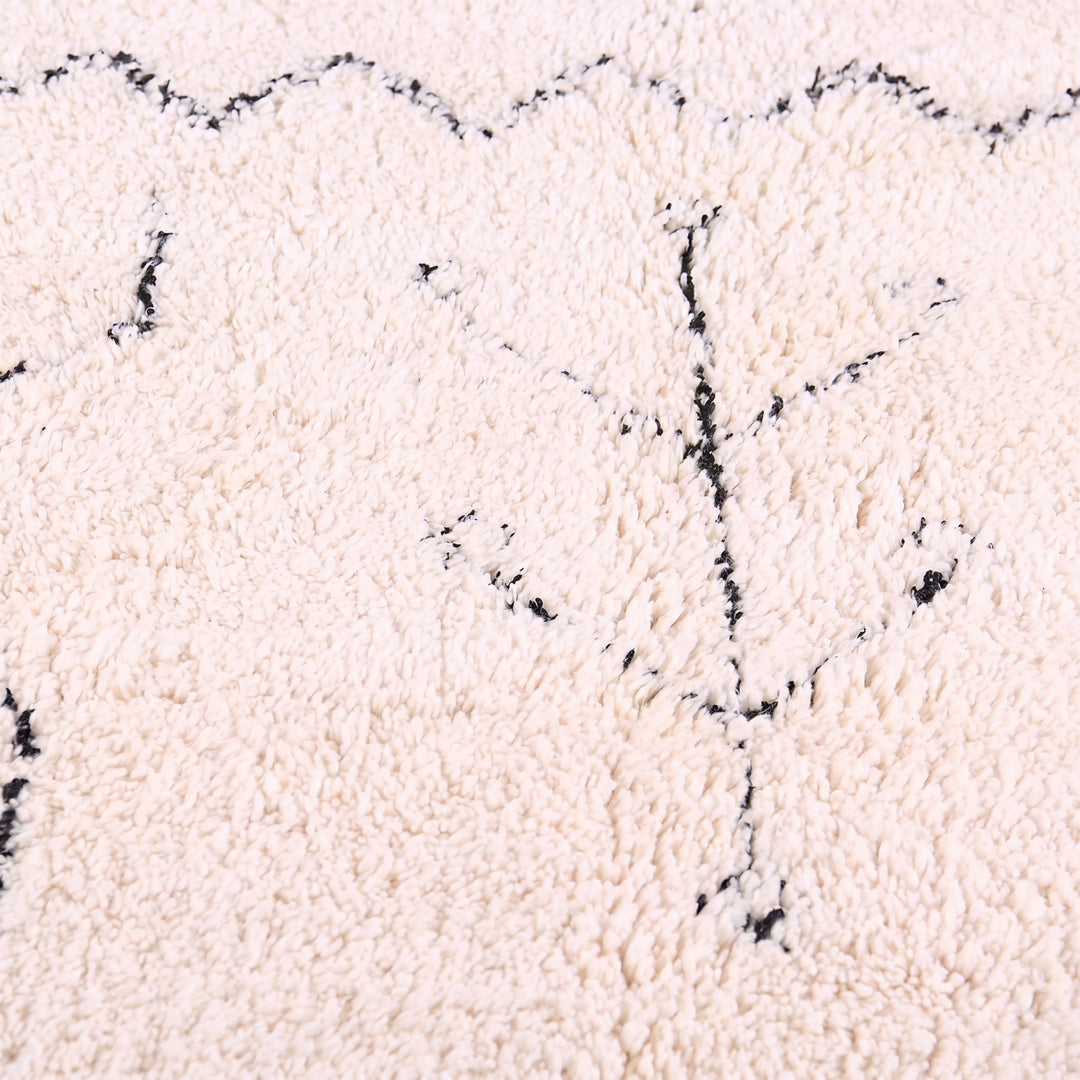 Custom Beni Ourain Rug | Cream &amp; Black Tribal Wool