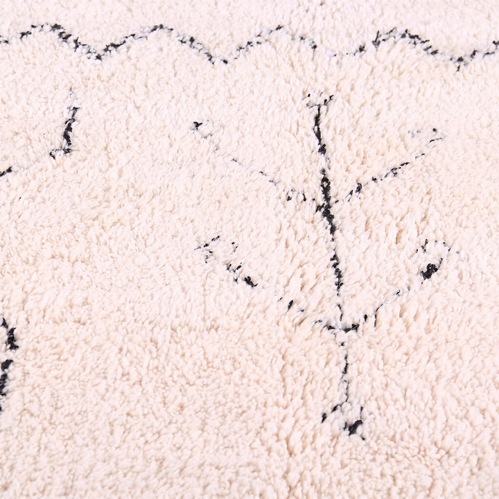 Custom Beni Ourain Rug | Cream &amp; Black Tribal Wool