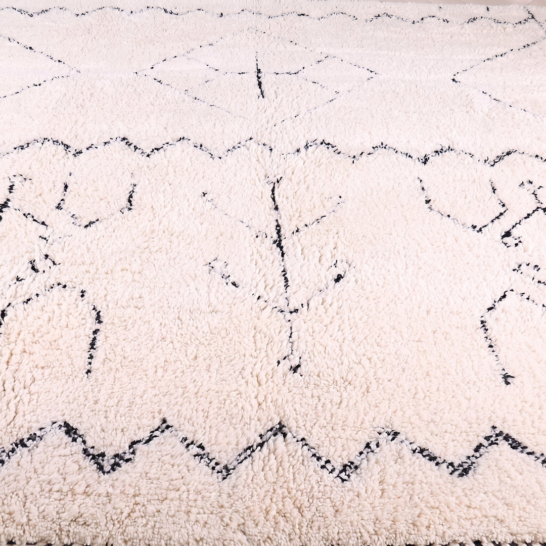 Custom Beni Ourain Rug | Cream &amp; Black Tribal Wool