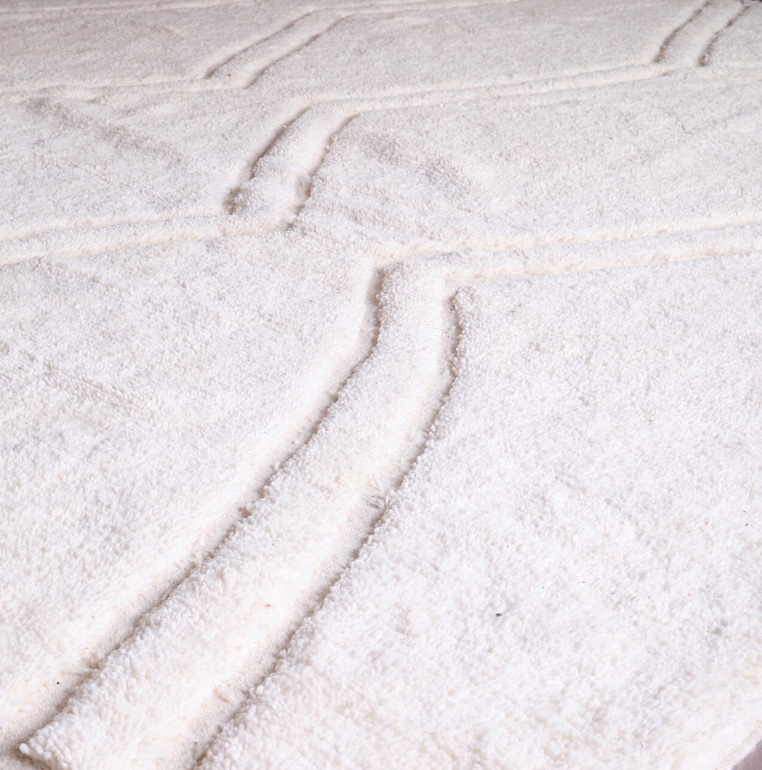 Custom Beni Ourain Rug | Monochromatic Textured Cream