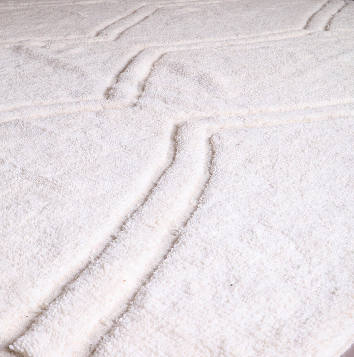 Custom Beni Ourain Rug | Monochromatic Textured Cream